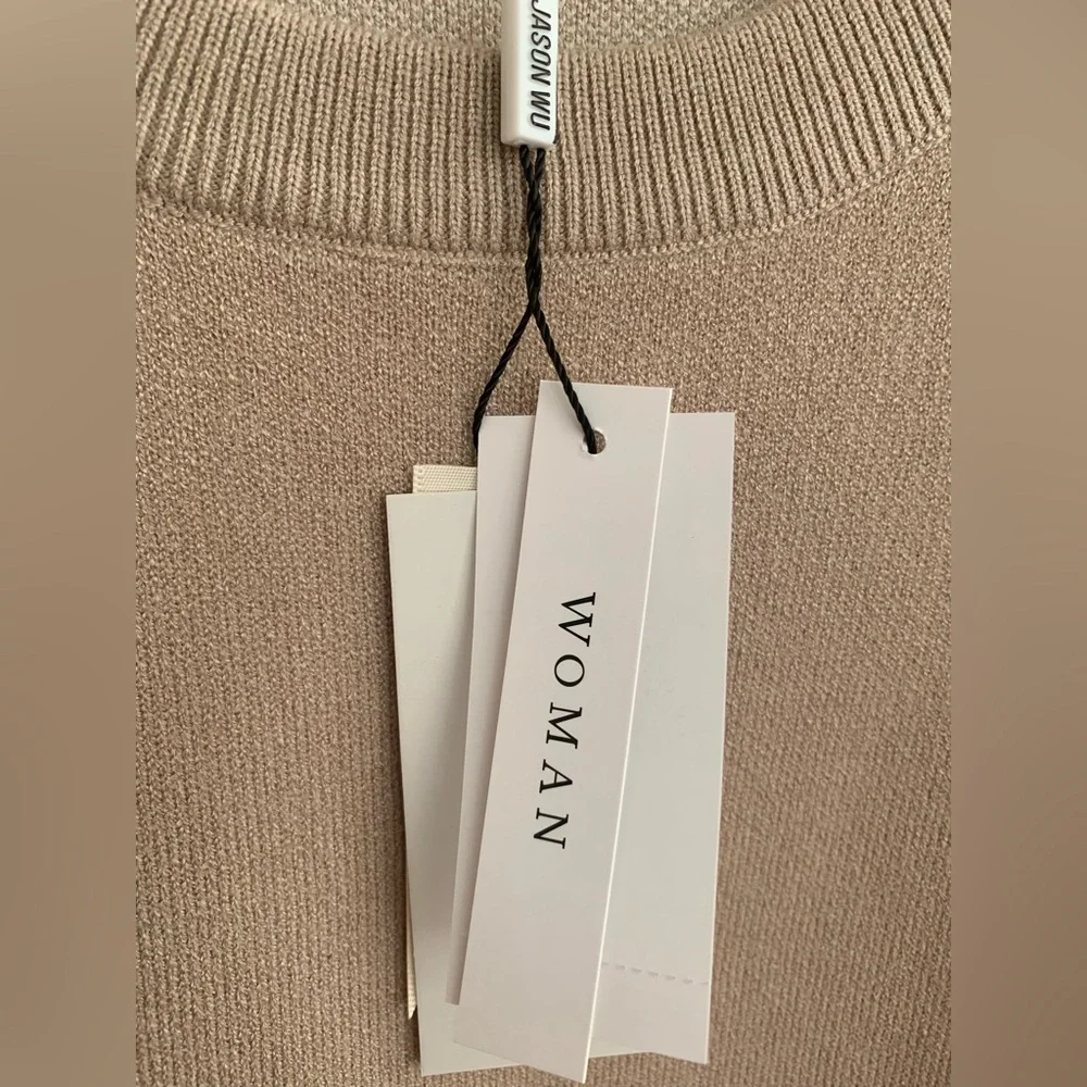 NWT Jason Wu Sweater: Beige w/White Horses, Crewneck, Long Sleeves, Viscose 2X - Picture 6 of 13